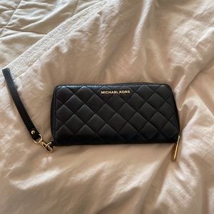 Black quilted Michael Kora Wristlet
